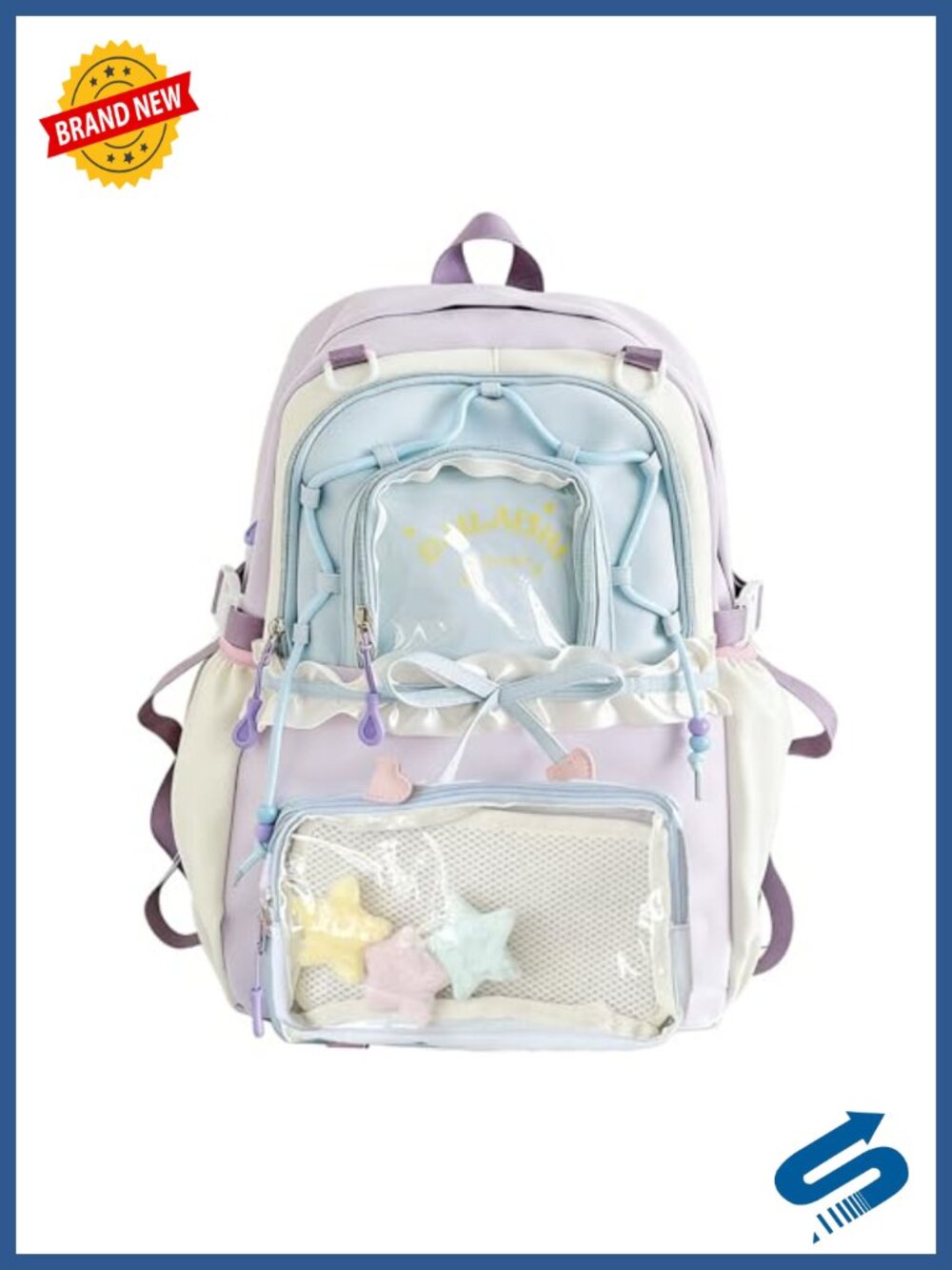 Kawaii Ita Backpack Cute Nylon PVC Daypack Y2K Aesthetic Backpack